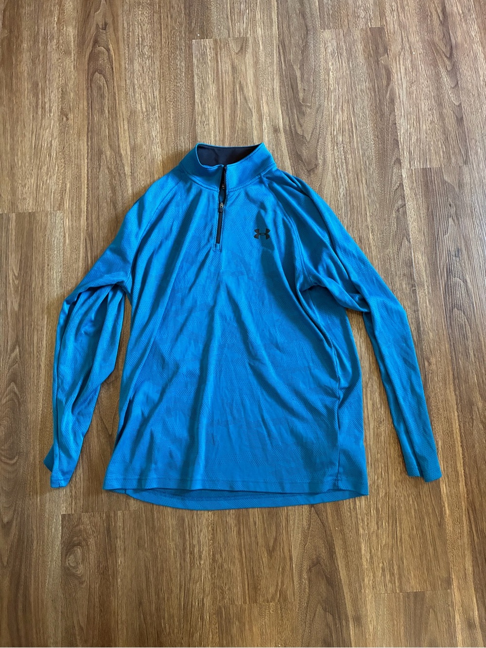 Under Armour HeatGear Men’s L Blue Long Sleeve 1/4 Zip Mock Neck Pullover